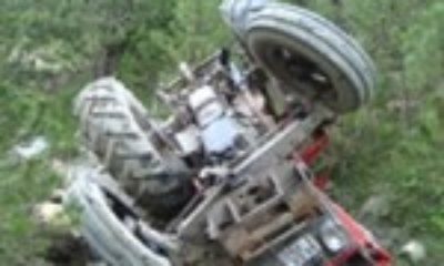 YENİ ALDIĞI TRAKTÖRLE UÇURUMA YUVARLANDI