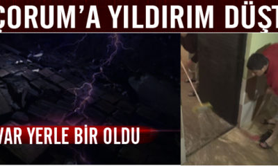 Apartamanın İstinat Duvarına Yıldırım Düştü