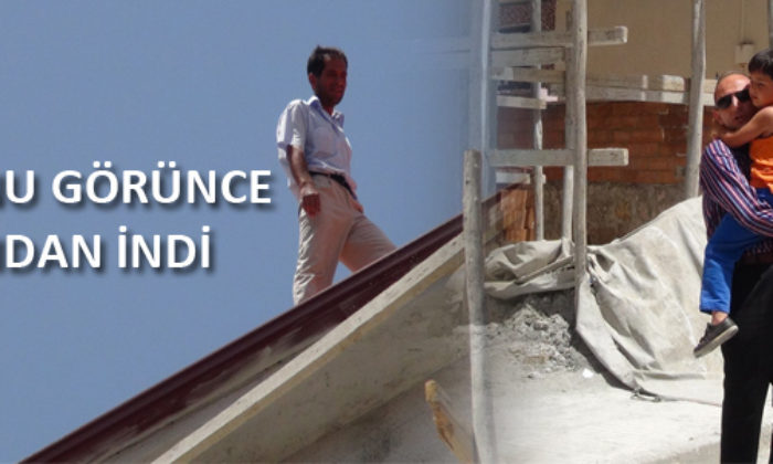 Evden Uzaklaştırılan Şoför Çatıya Çıktı