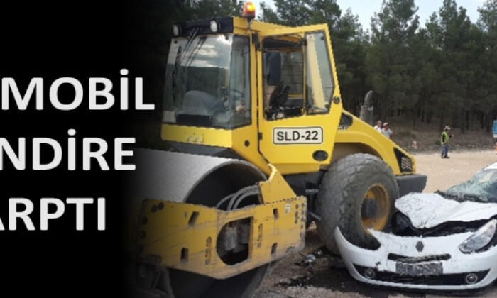 Otomobil Silindire Çarptı: Bir Yaralı