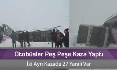 Otobüsler Peş Peşe Kaza Yaptı