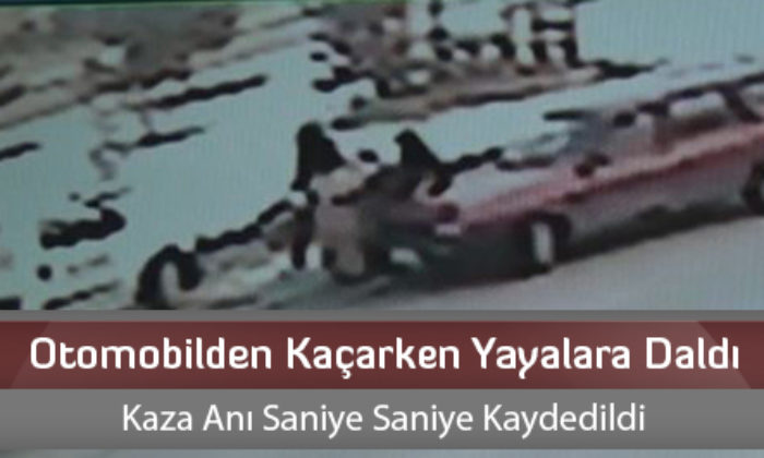 Otomobilden Kaçarken Yayalara Daldı