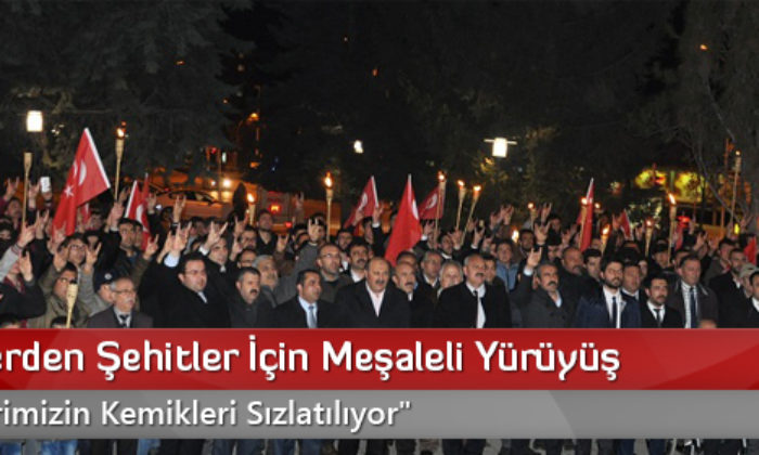 Ülkücülerden Şehitler İçin Meşaleli Yürüyüş