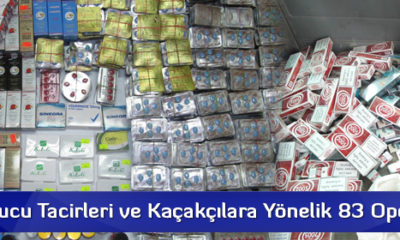 Uyuşturucu Tacirleri ve Kaçakçılara Yönelik 83 Operasyon