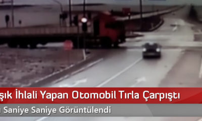 Kırmızı Işık İhlali Yapan Otomobil Tırla Çarpıştı
