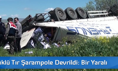 Sebze Yüklü Tır Şarampole Devrildi: Bir Yaralı
