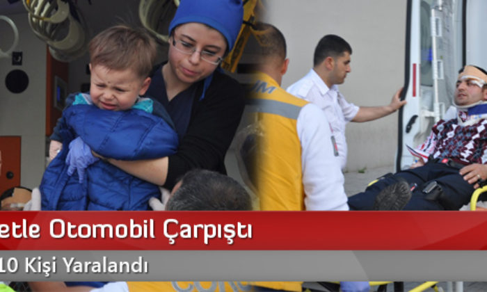 Kamyonetle Otomobil Çarpıştı