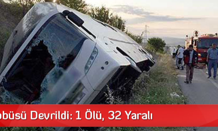 Yolcu Otobüsü Devrildi