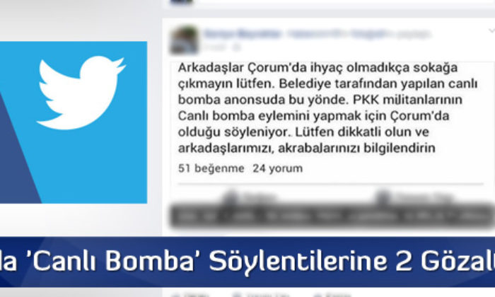 Çorum’da “Canlı Bomba” Gözaltısı