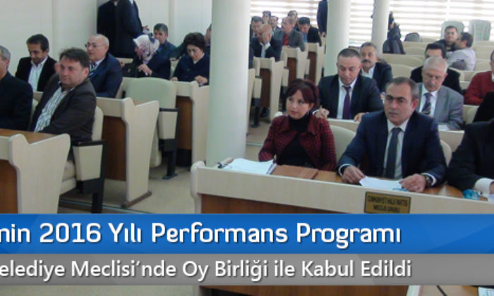 Belediyenin 2016 Yılı Performans Programı