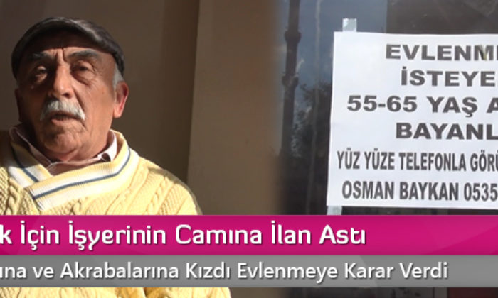 Evlenmek İçin İşyerinin Camına İlan Astı