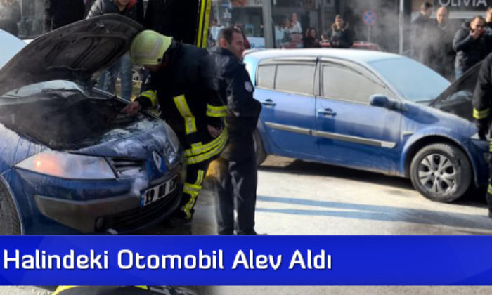 Hareket Halindeki Otomobil Alev Aldı