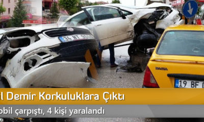 Otomobil Demir Korkuluklara Çıktı