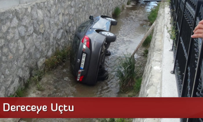 Otomobil Dereye Uçtu