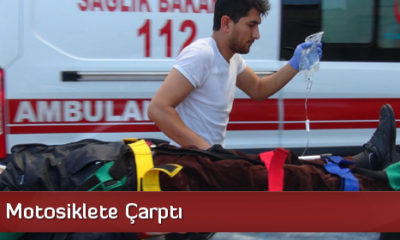 Otomobil Motosiklete Çarptı