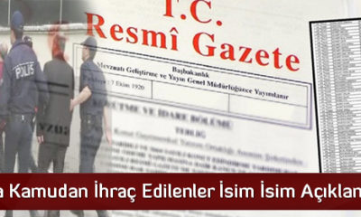 Çorum’da Meslekten İhraç Edilen Kamu Görevlileri Açıklandı