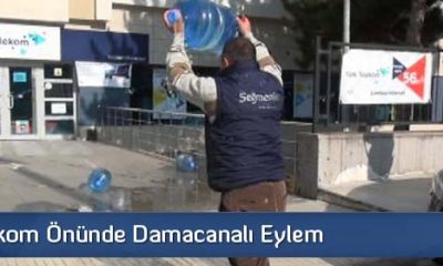 Telekom Önünde Damacanalı Eylem