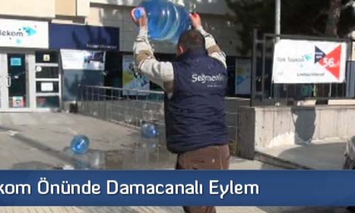 Telekom Önünde Damacanalı Eylem