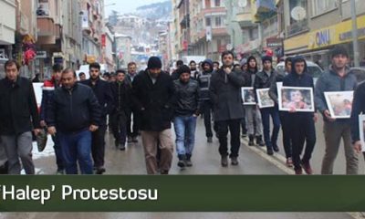 İskilip’te ‘Halep’ Protestosu