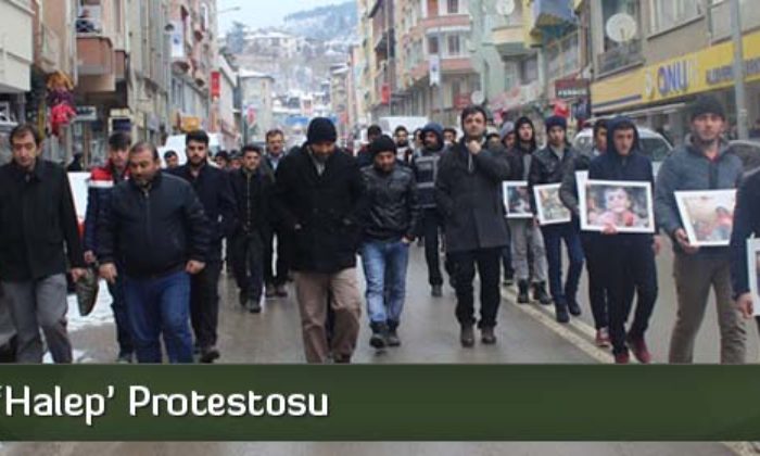 İskilip’te ‘Halep’ Protestosu