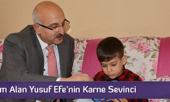 Evde Eğitim Alan Yusuf Efe’nin Karne Sevinci