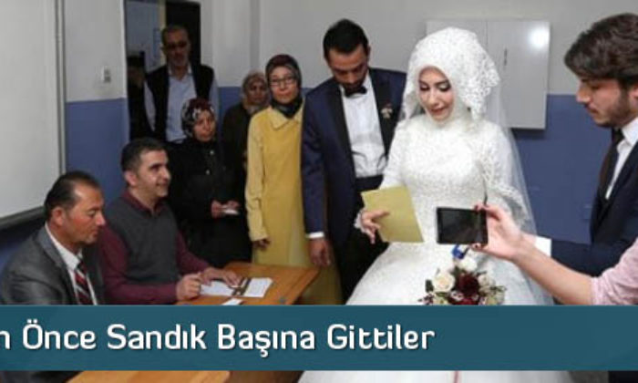 Düğünden Önce Sandık Başına Gittiler