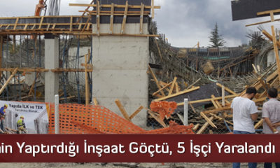 Belediyenin Yaptırdığı İnşaat Göçtü, 6 İşçi Yaralandı