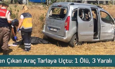 Kontrolden Çıkan Araç Tarlaya Uçtu