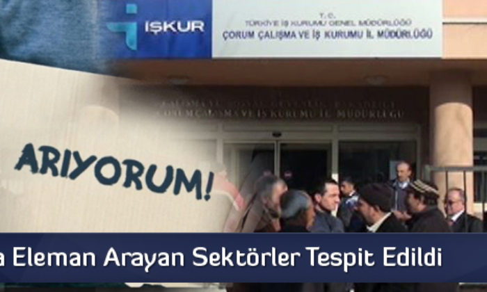 Çorum’da Eleman Arayan Sektörler Tespit Edildi