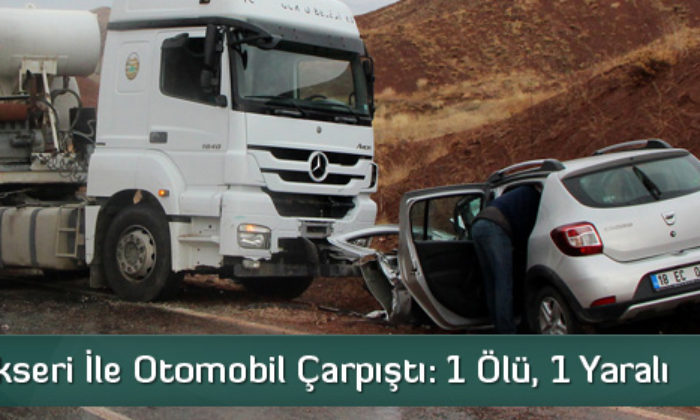 Beton Mikseri İle Otomobil Çarpıştı