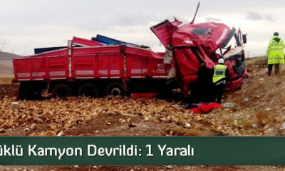 Pancar Yüklü Kamyon Devrildi