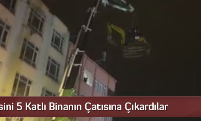 İş Makinesi, Yıkım İçin Vinçle Çıkarıldı