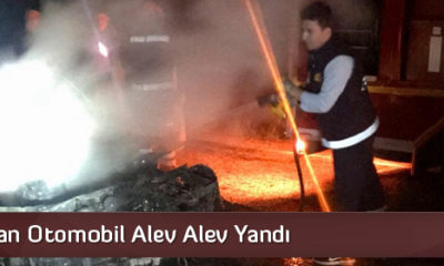 Kaza Yapan Otomobil Alev Alev Yandı