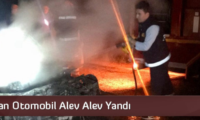 Kaza Yapan Otomobil Alev Alev Yandı
