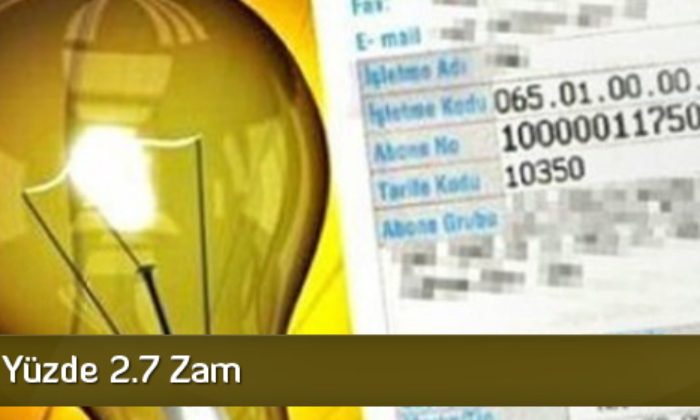 Elektriğe Yüzde 2.7 Zam