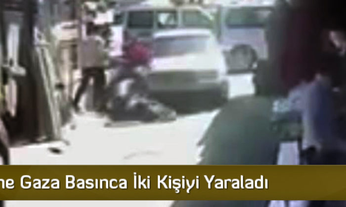 Fren Yerine Gaza Basınca İki Kişiyi Yaraladı