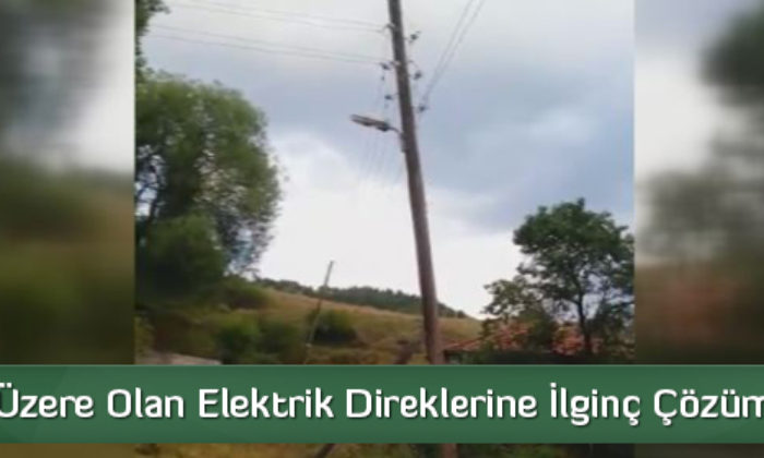 Yıkılmak Üzere Olan Elektrik Direklerine İlginç Çözüm
