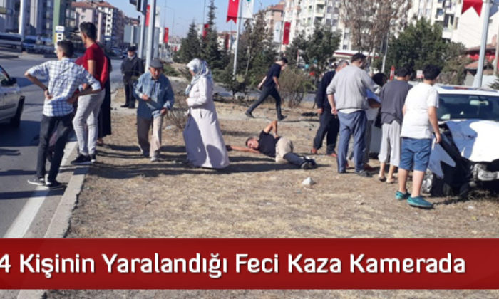 4 Kişinin Yaralandığı Feci Kaza Kamerada