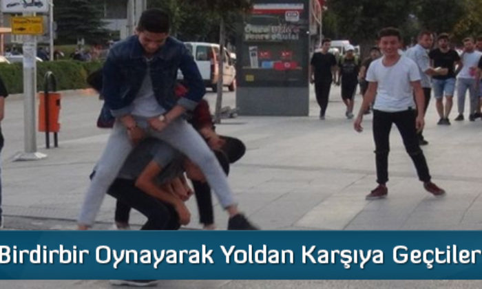 Birdirbir Oynayarak Yoldan Karşıya Geçtiler