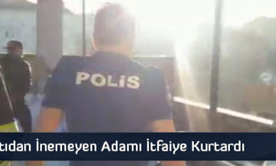 Çatıdan İnemeyen Adamı İtfaiye Kurtardı