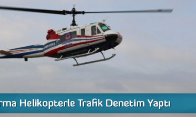 Jandarma Helikopterle Trafik Denetim Yaptı