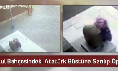 Okul Bahçesindeki Atatürk Büstüne Sarılıp Öptü