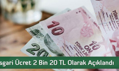 Asgari Ücret 2 Bin 20 TL Olarak Açıklandı