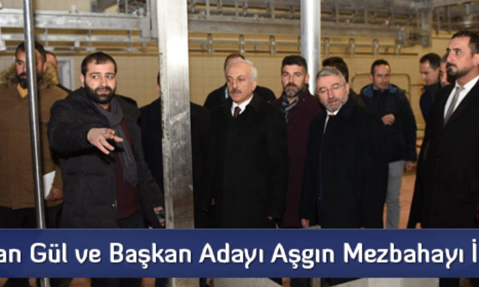 Başkan Gül ve Başkan Adayı Aşgın Mezbahayı İnceledi