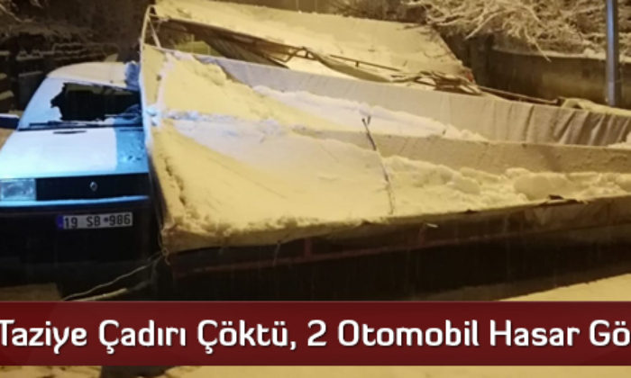 Taziye Çadırı Çöktü, 2 Otomobil Hasar Gördü  