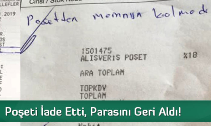 Poşeti İade Etti, Parasını Geri Aldı!