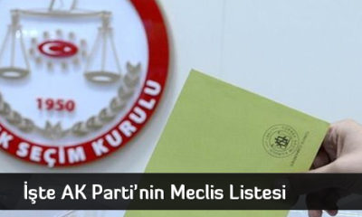 İşte AK Parti’nin Meclis Listesi