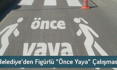 Belediye’den figürlü “Önce Yaya” çalışması