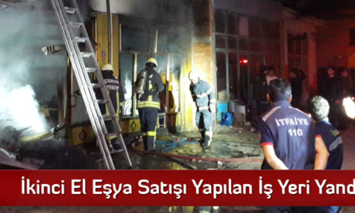 İkinci El Eşya Satışı Yapılan İş Yeri Yandı