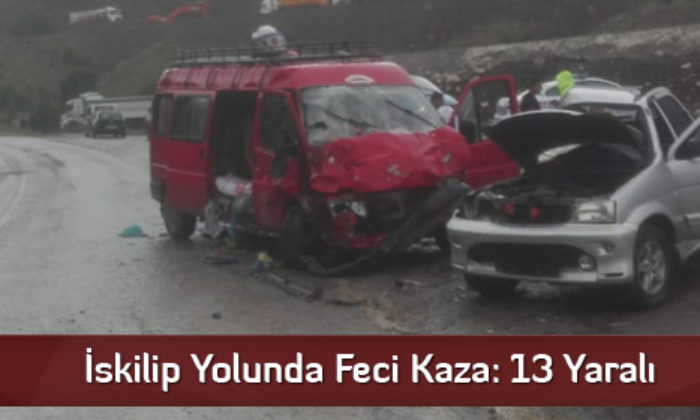 İskilip Yolunda Feci Kaza: 13 Yaralı